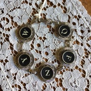 Vintage Typewriter Key Bracelet